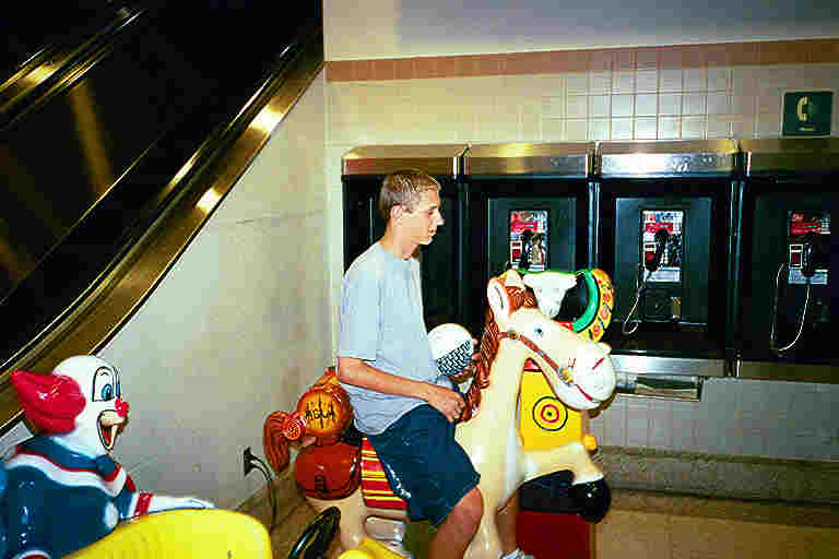 Greg on horse; Actual size=180 pixels wide